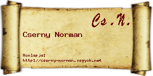 Cserny Norman névjegykártya
